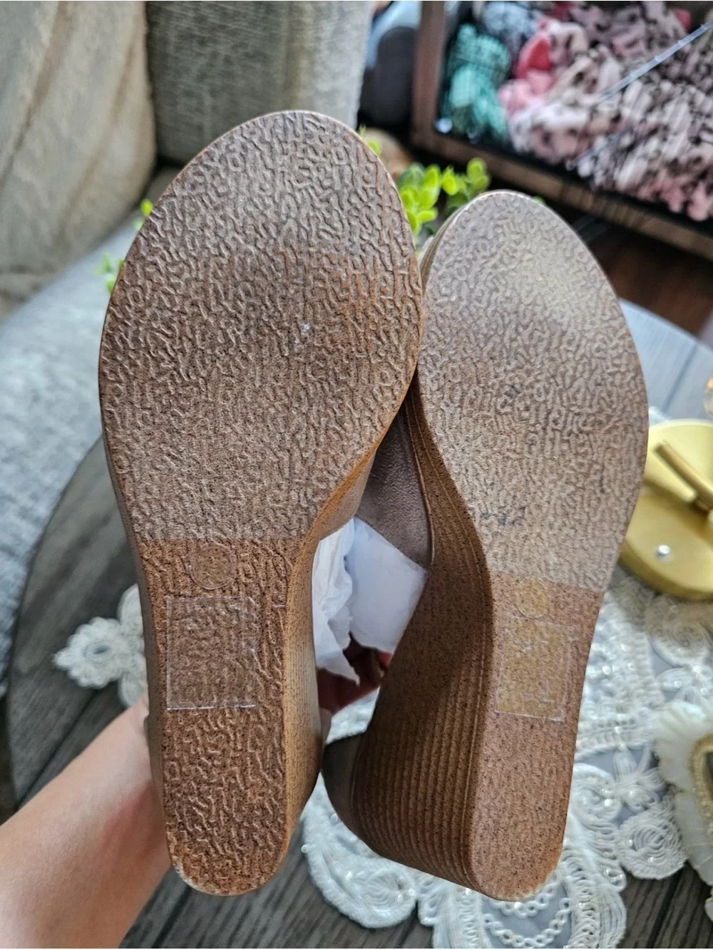 Journee Collection Tan Suede Peep-Toe Ankle Strap Heels